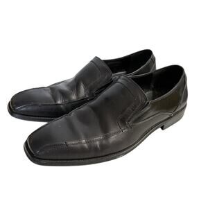 Reaction Kenneth Cole Men's Black Leather Loafers Witter Slip On Shoes Size 10 M